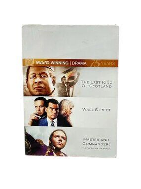 Triple Feature DVD Last King Scotland Wall Street Master & Commander Box New USA